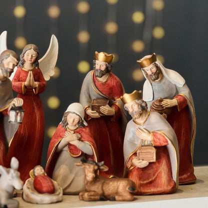 Presépio Decorativo - 16cm – Jogo com 10 Peças