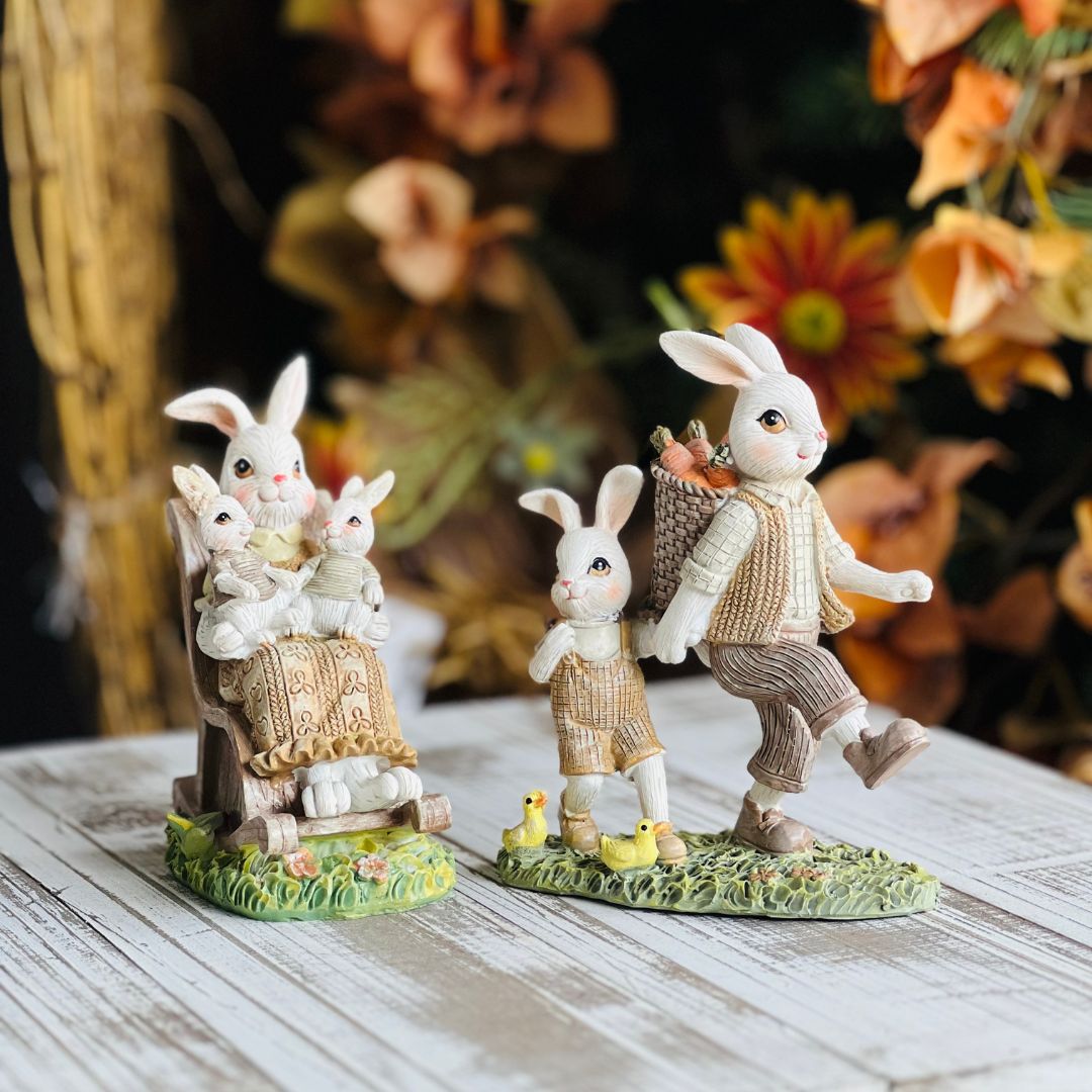 Coelho Pai e Filho - 17cm