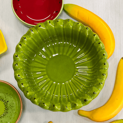 Bowl Banana Verde de Cerâmica G 10x23cm