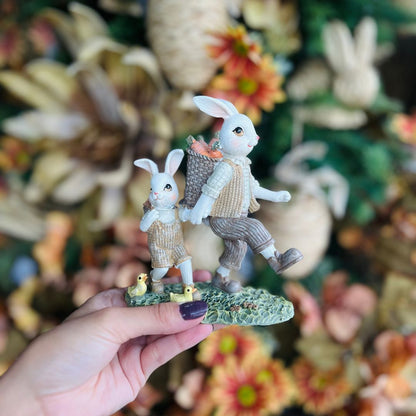 Coelho Pai e Filho - 17cm