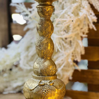 Porta-Vela Dourado em Resina – 30cm