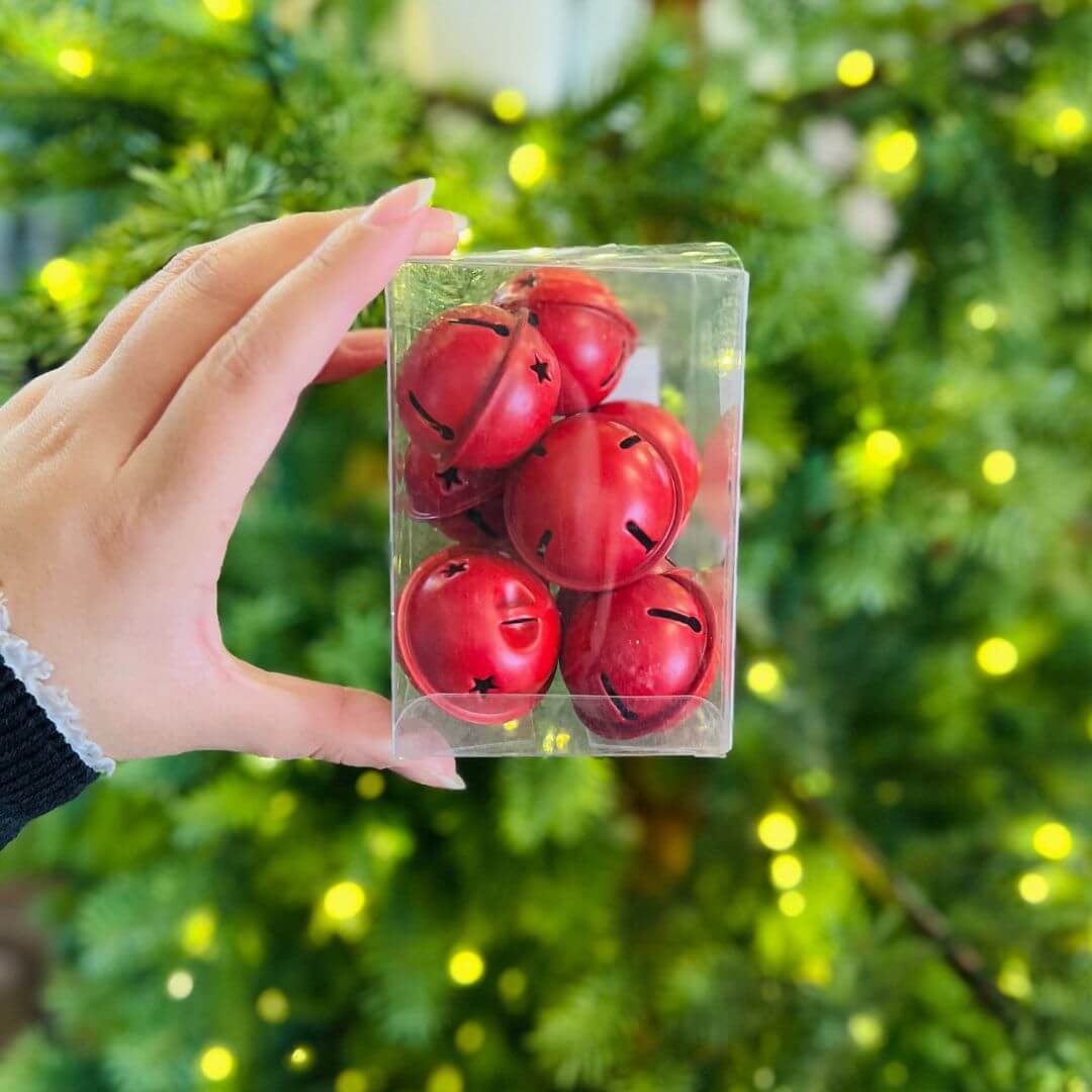 Enfeite Guizo Vermelho – 4x3cm | Jogo com 9 Peças