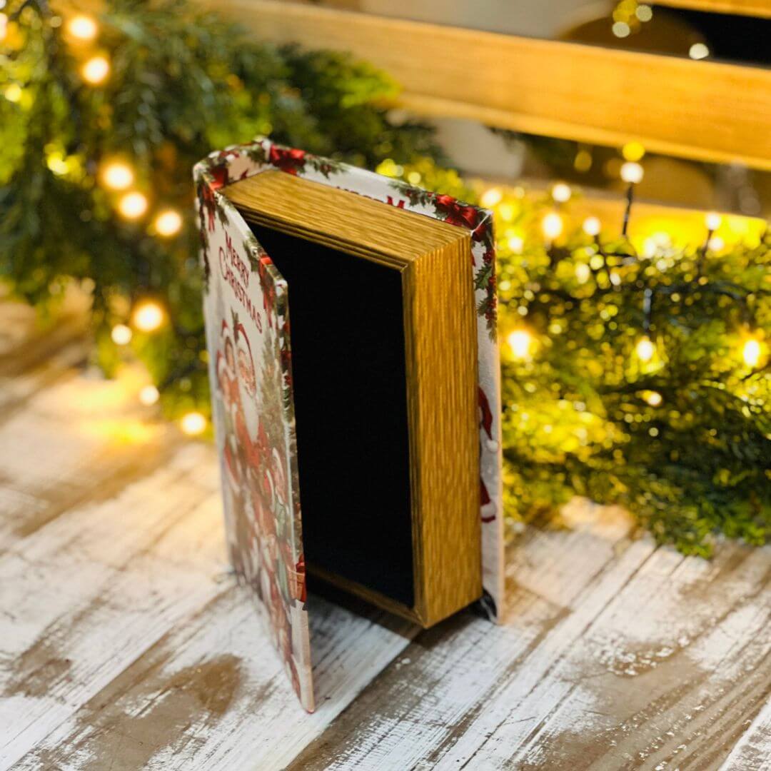 Livro Porta-Objetos Noel e Gatos Colorido | 18x13 cm