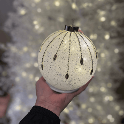 Bola de Vidro com Base LED e Movimento - 18cm
