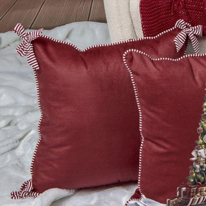 Capa Natalina com Cordone e Laços 43 x 43cm