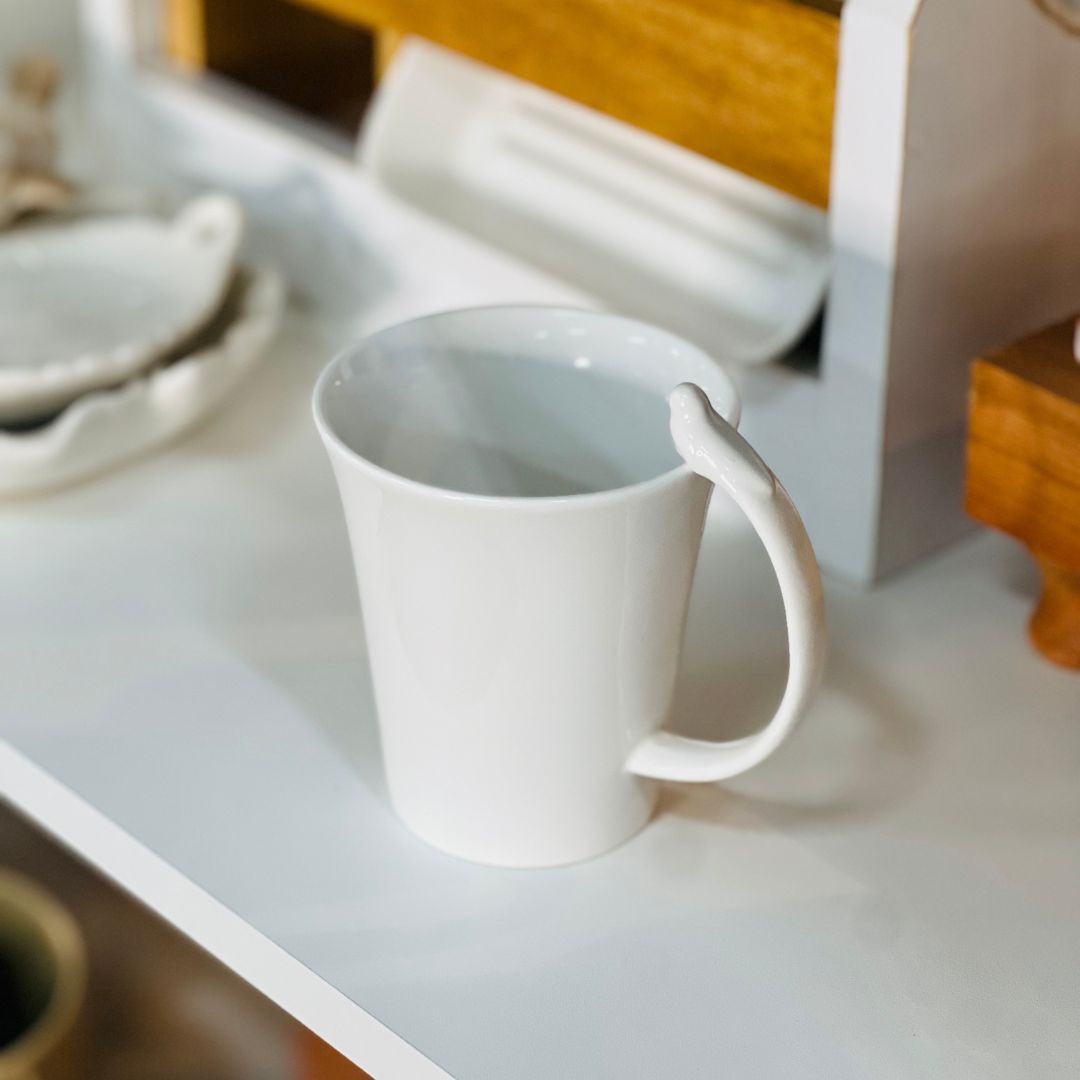 Caneca Porcelana Birds Branco - 300ml