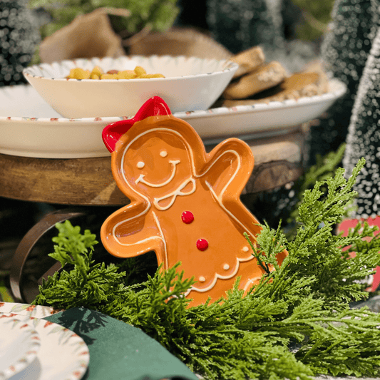 Petisqueira Natalina de Cerâmica Gingerbread Menina 16x2cm