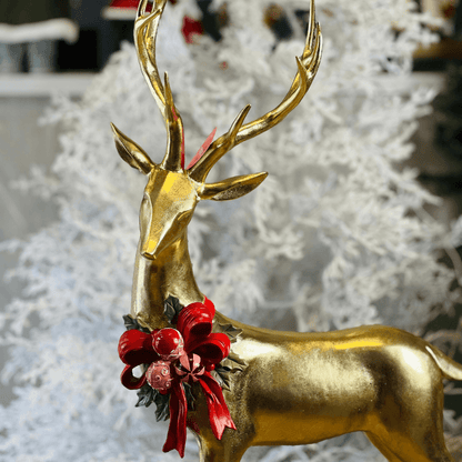 Decoração Rena em Pé com Guirlanda de Bolas – 84cm