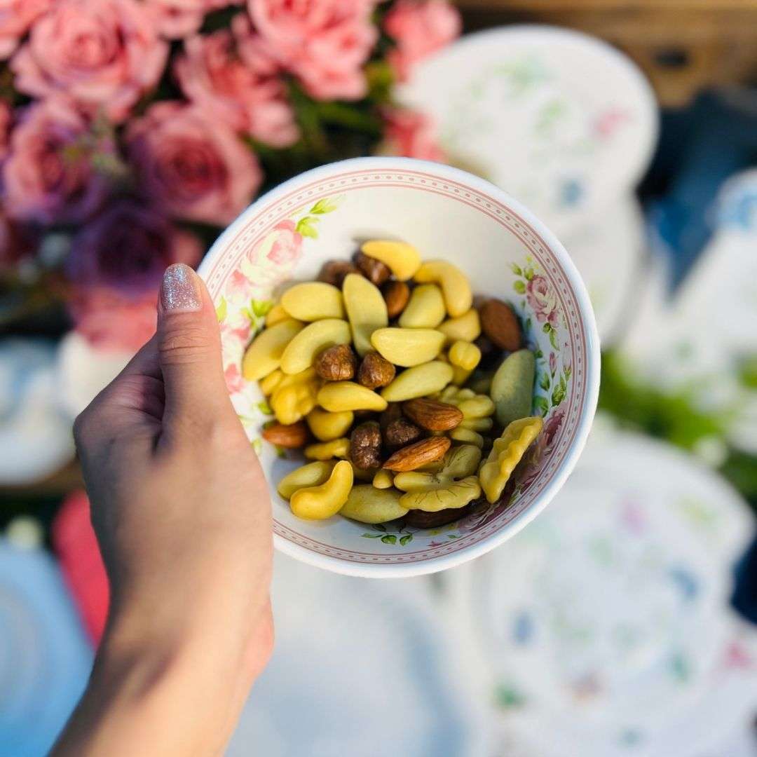 Bowl Azul Com Rosas Vó Dulce - 13,5