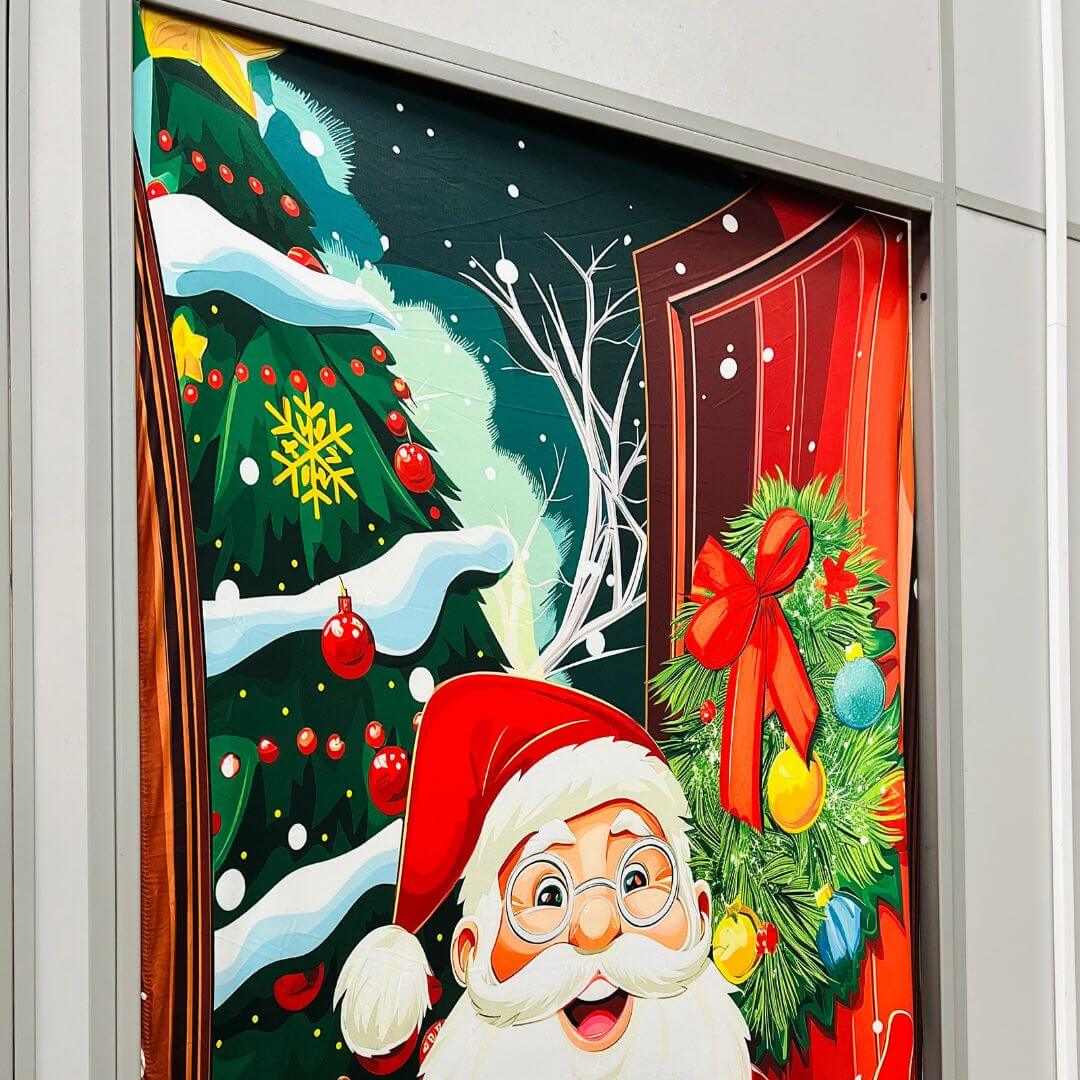 Cobre Porta Papai Noel com Guirlanda – 90 x 210cm