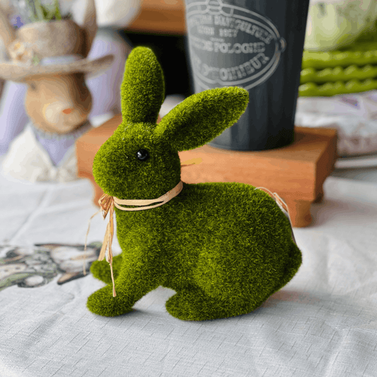 Coelho Decorativo Musgo Verde 21cm