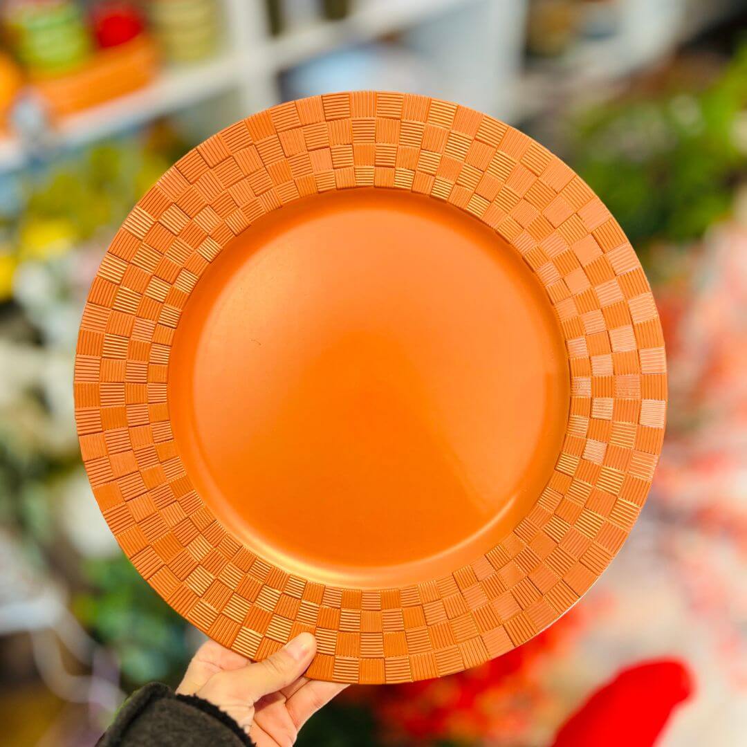 Sousplat Borda Quadrada Laranja – Unidade
