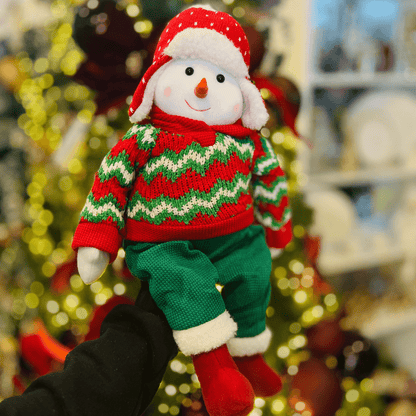 Boneco de Neve Natalino Sentado Com Tricot 65cm