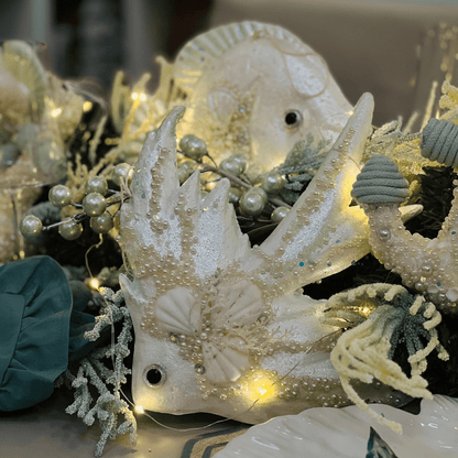 Peixe Decorativo Natal Náutico 28x26x8cm