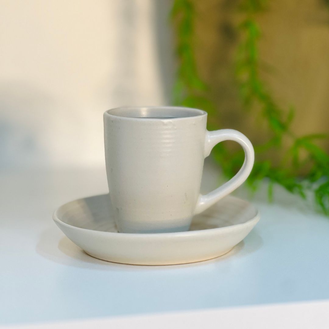 Conjunto de 4 Xícaras de Café Com Pires Sarah Bege - 120ml