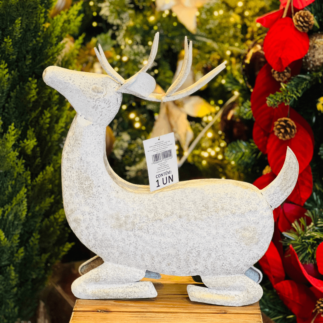 Rena Decorativa Branca de Metal 50cm