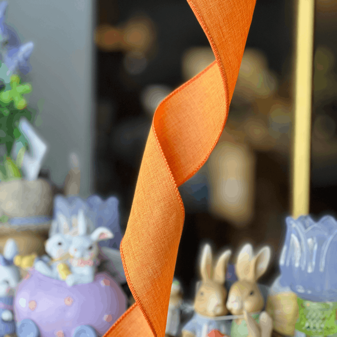 Fita Aramada Decorativa Laranja 6,3cm x 9,14m