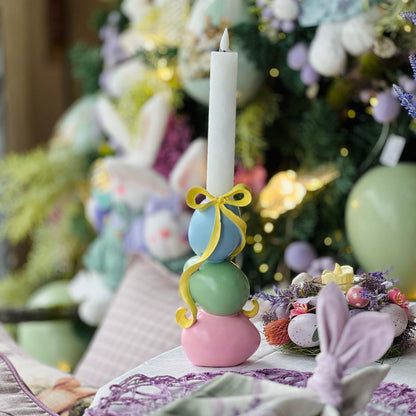 Porta-velas de Ovos Com Laço - 21cm