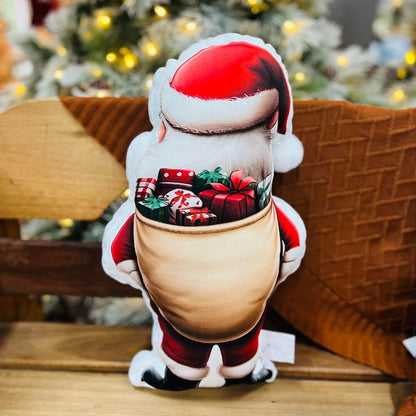 Almofada Natalina Formato Papai Noel Com Pom Pom - 35cmx58