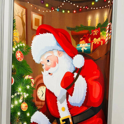 Cobre Porta Natalino Papai Noel Árvore – 90 x 210cm