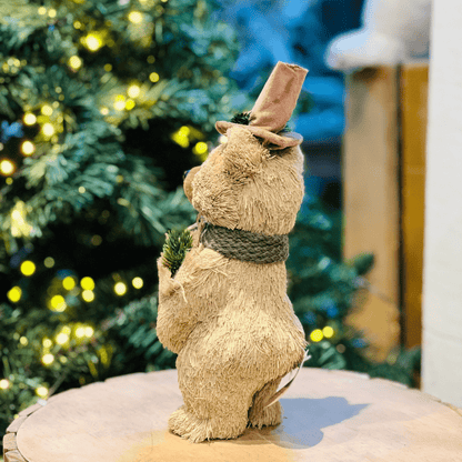 Urso Natalino Com Cartola 30x11cm