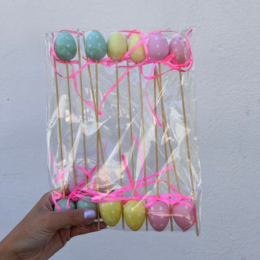Jogo com 12 Peças - Pick de Ovos Sortidos 26cm