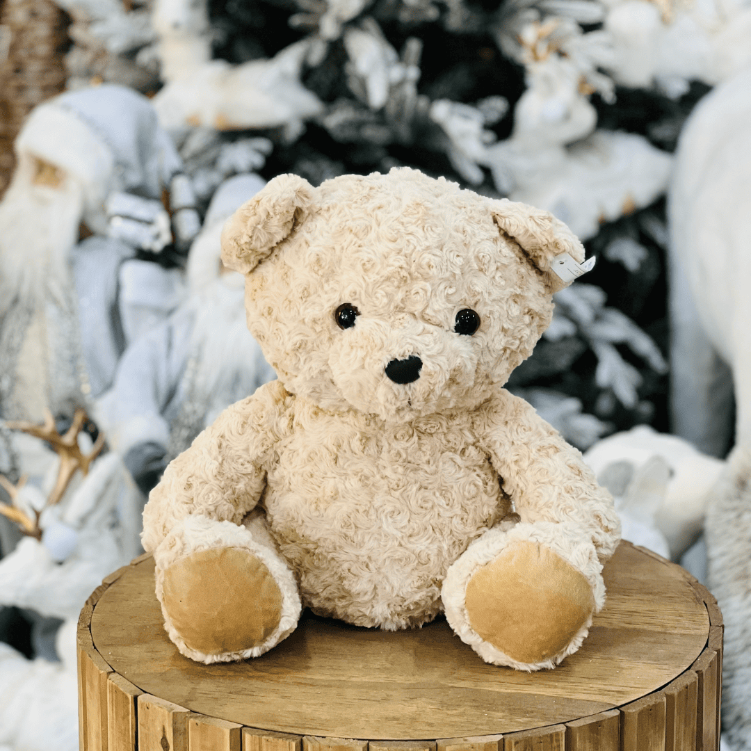 Urso de Pelucia Peludo Bege 35cm