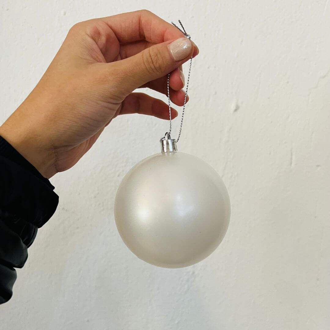 Jogo com 6 Bolas Natalina Perolada - 10cm