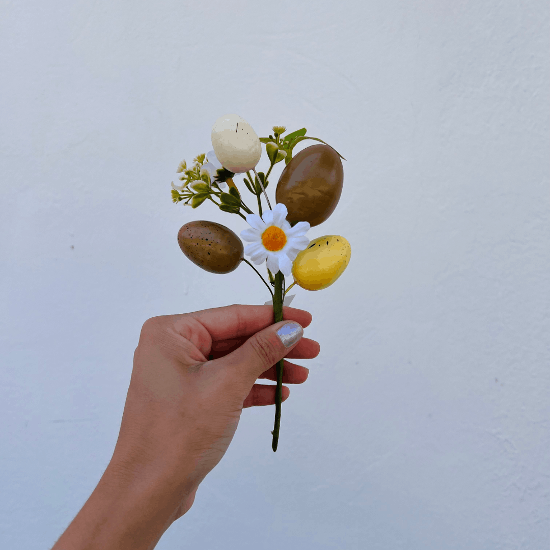 Haste de Ovos Bege e Amarelo - 19cm