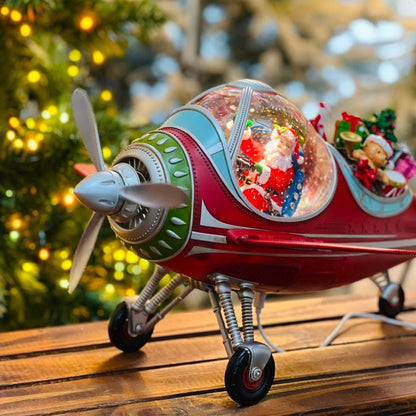 Avião com Led, som e movimento (USB) - 23x47cmx39cm