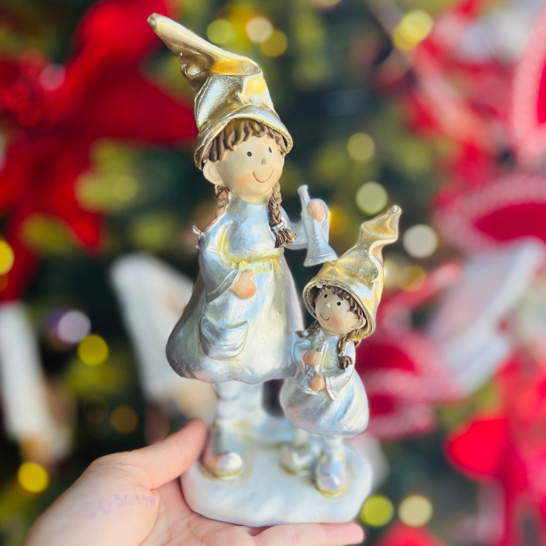 Enfeite Decorativo Natalino - Mãe e Filha 20cm