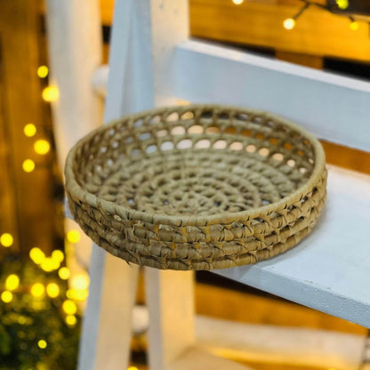 Cesta Redonda de Palha de Carnaúba - 21cm