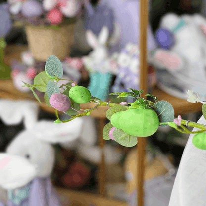 Festão Com Ovos Verde e Roxo 1,50m