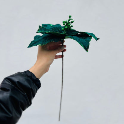 Haste Bico de Papagaio Veludo Verde - 40cm