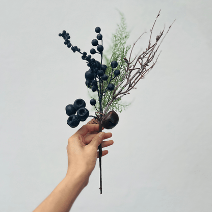 Haste de Folhagem Com Berry 45cm