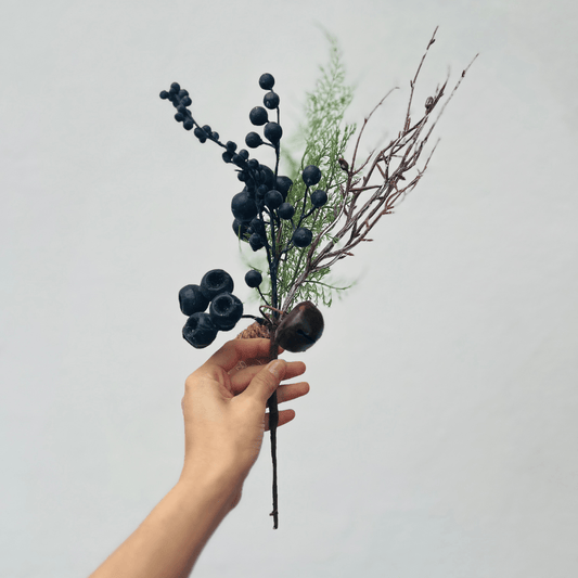 Haste de Folhagem Com Berry 45cm