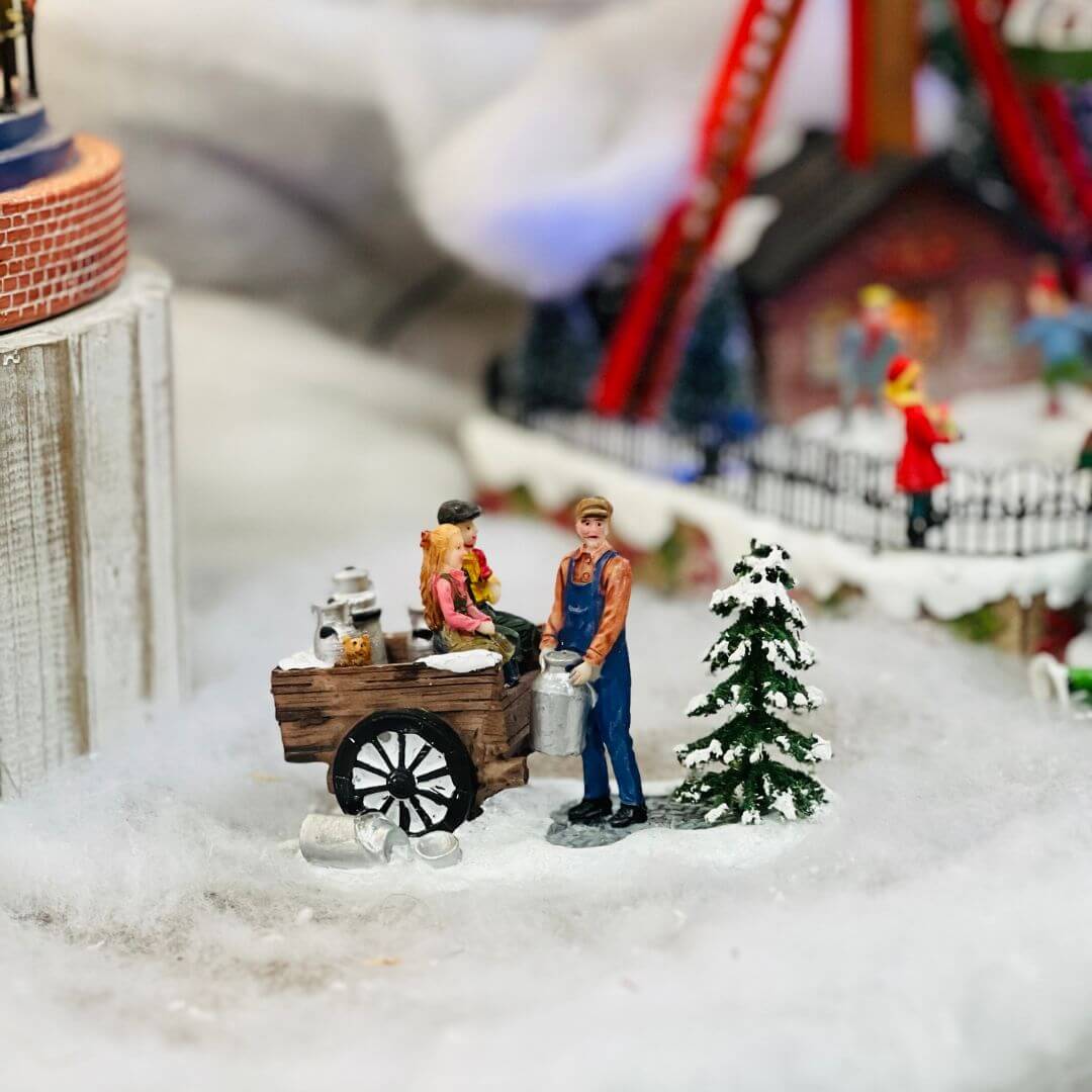 Cenário Natal Pai e Filhos 7x11x7,5cm