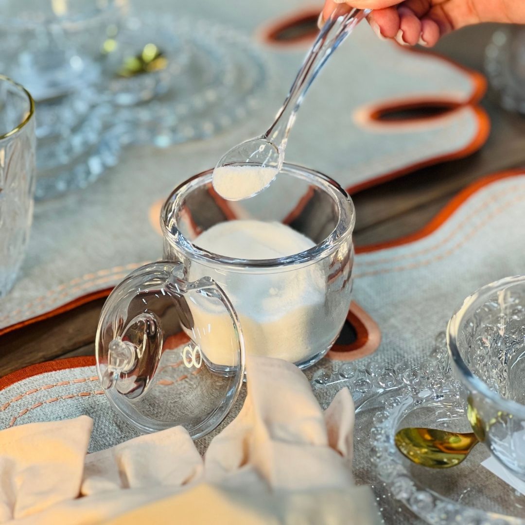 Açucareiro de Cristal Com Colher e Tampa Bird - 150ml