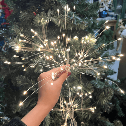 Pisca Fogos de Artificio 320 Leds Branco Quente Bivolt Com Funçoes 4m