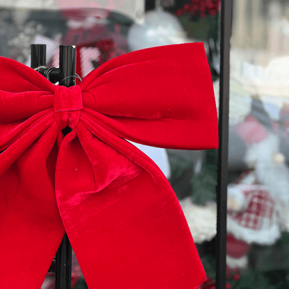 Laço Natalino Vermelho de Veludo 45cm