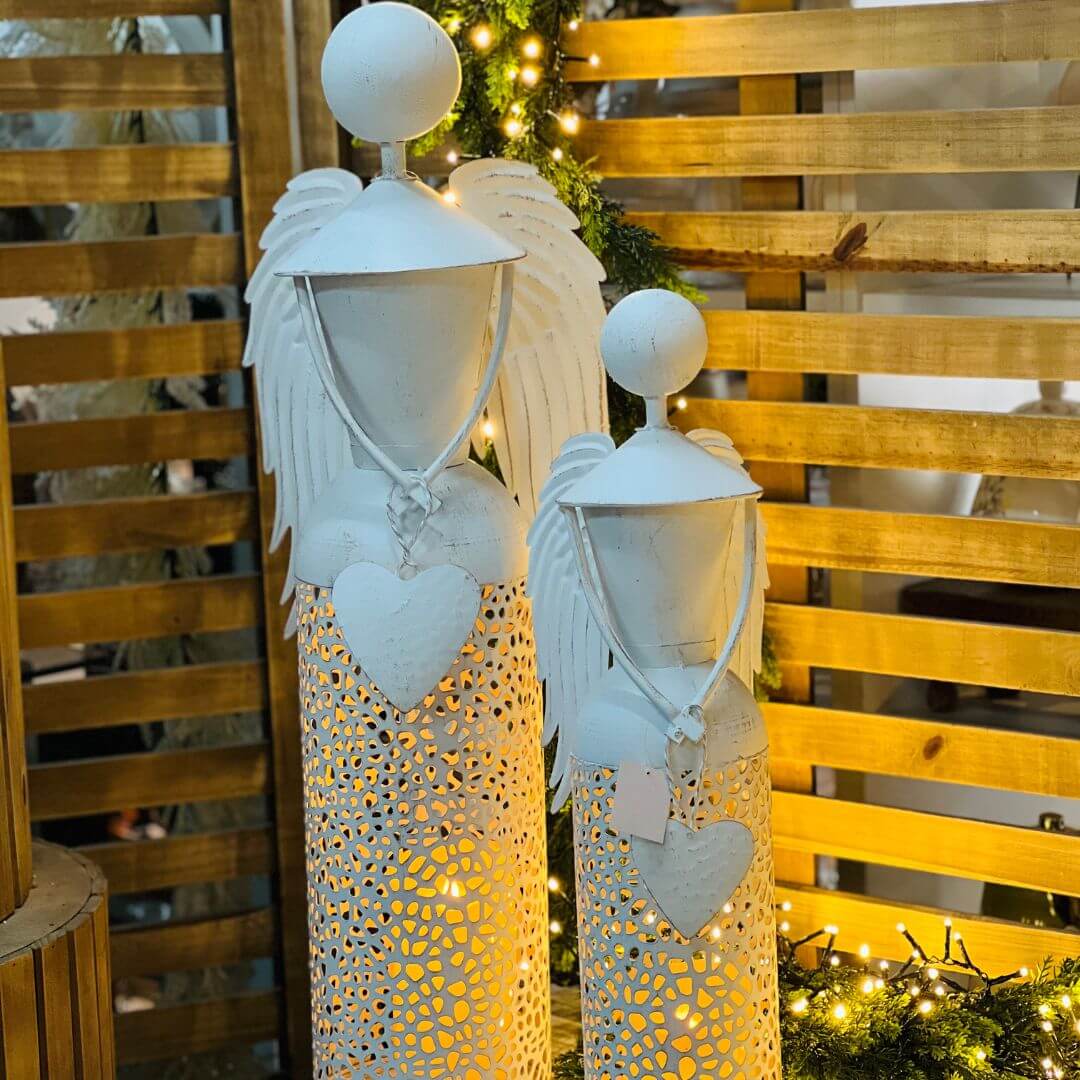Anjo em Metal Branco | 20x59cm