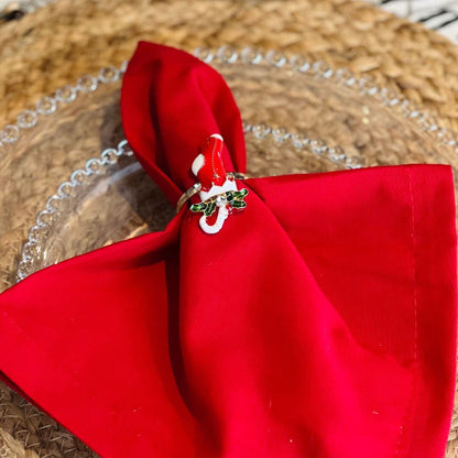 Porta Guardanapo Natal Meia em Metal | Kit com 4 Unidades