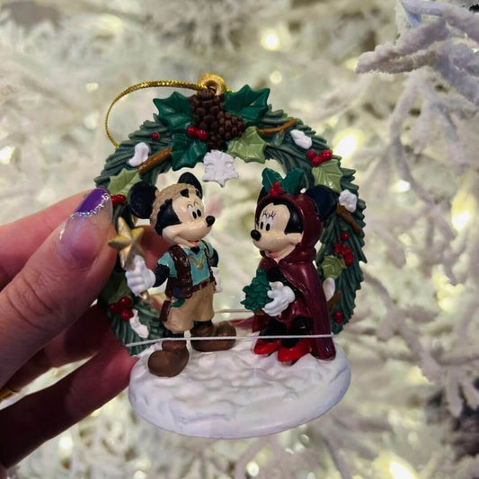 Enfeite Pendente Mickey e Minnie com Guirlanda – 8,5cm