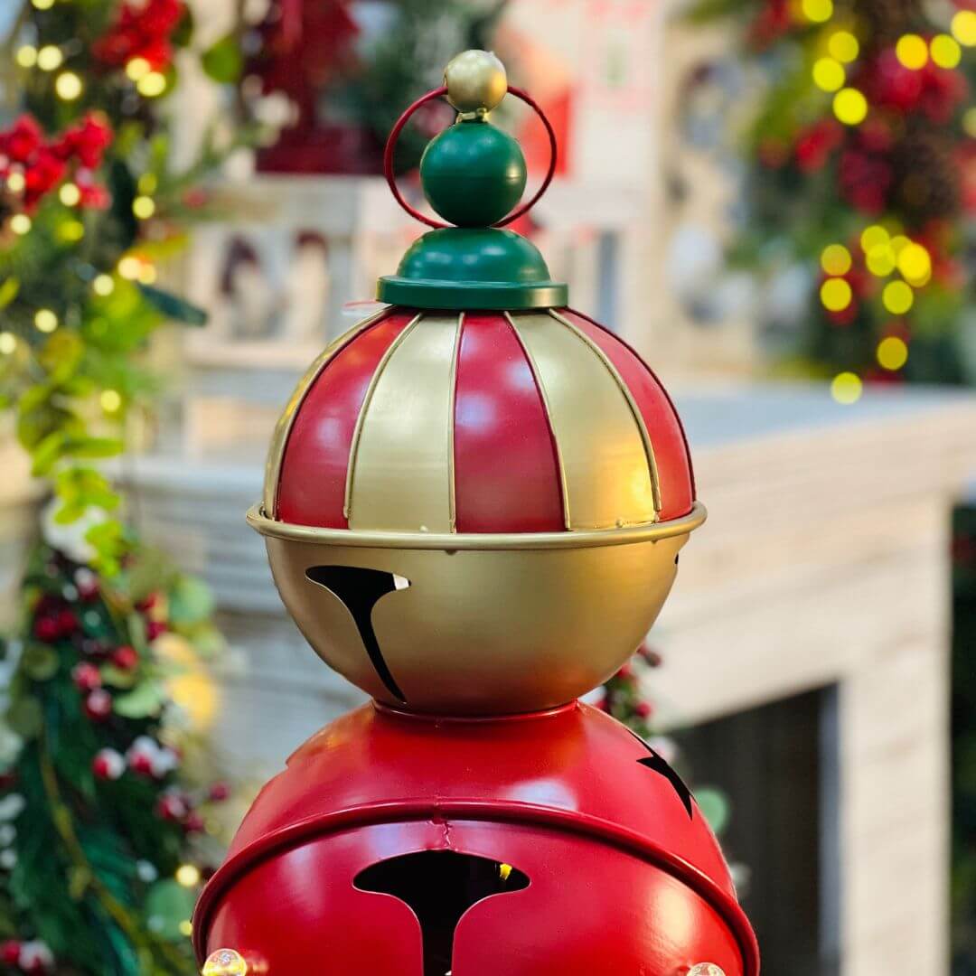 Guizo Natalino Com Led Vermelho, Verde e Dourado - 88cm