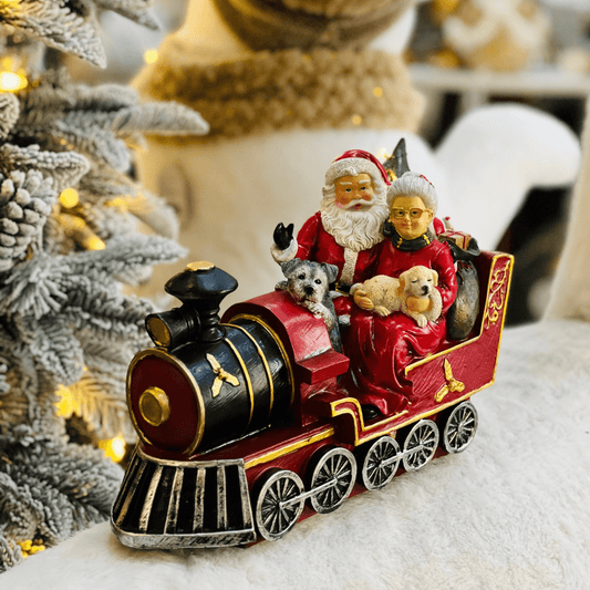 Trem do Noel Com Led de Resina 21,5x32cm