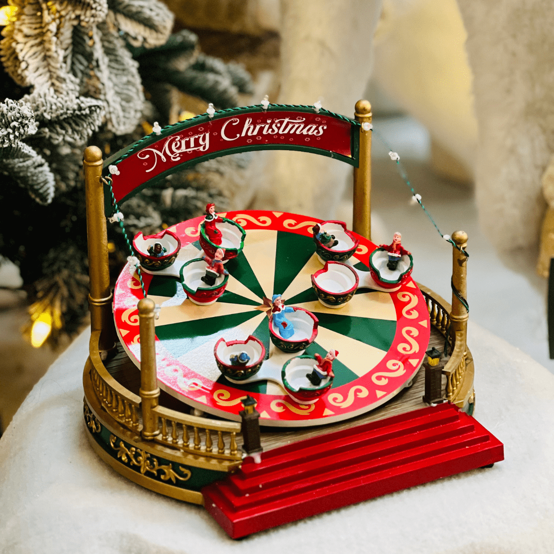 Parque Natalino Xícara Maluca Com Led e Movimento 24,2x26,5x26cm