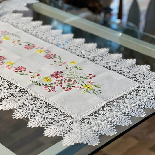Caminho de Mesa Flores - 45x160cm (Gr-27f2755)