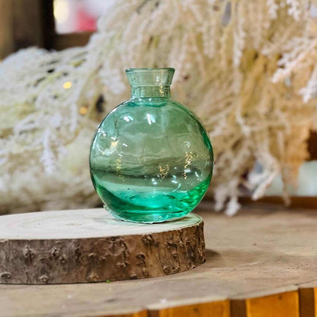 Vaso Oval Fumê Verde – 9cm