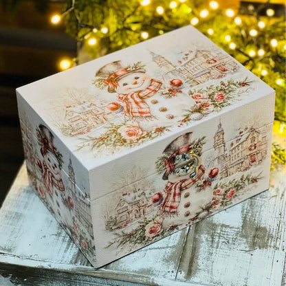 Caixa Decorativa Boneco de Neve – 20cm