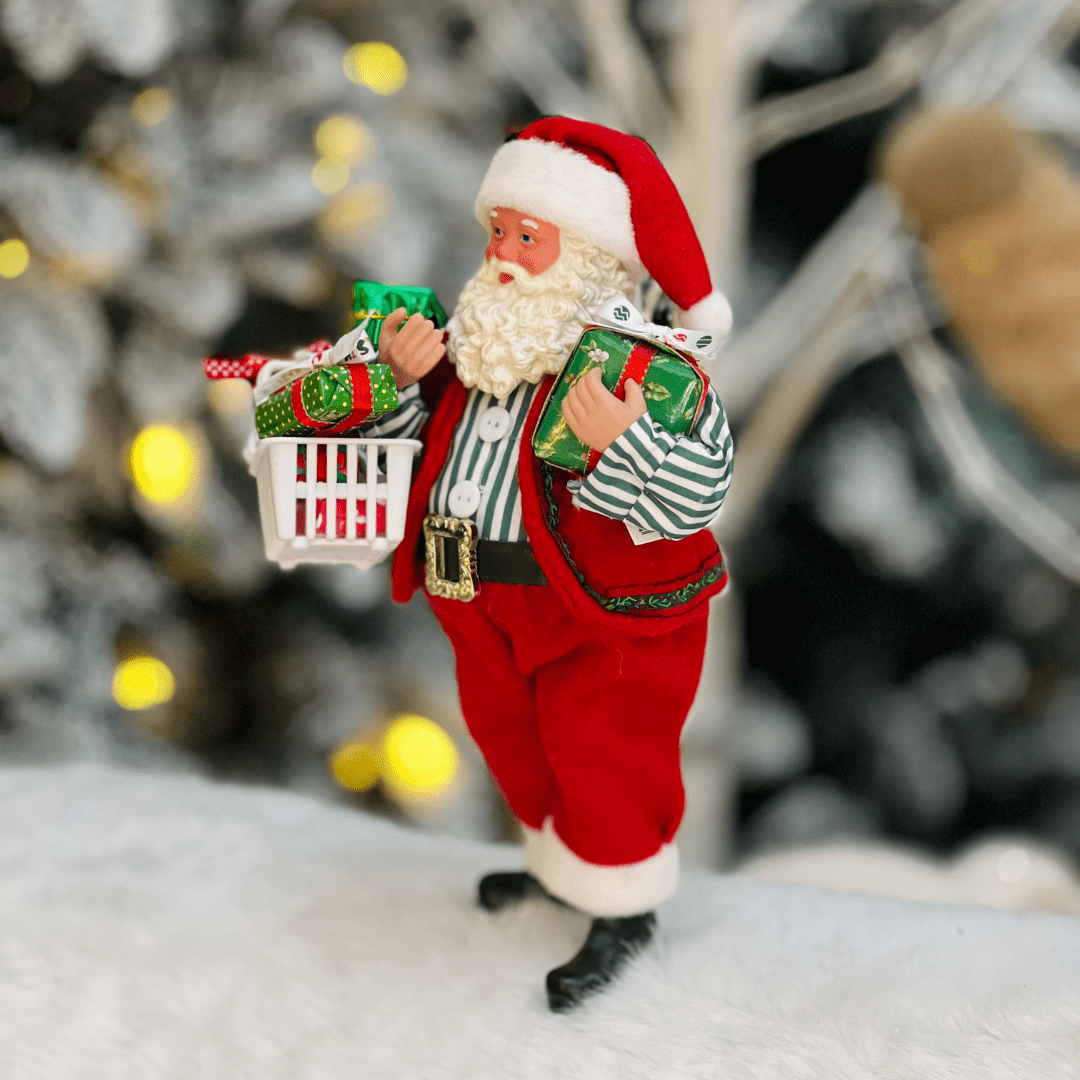 Papai Noel Colecionável Compras do Noel 28cm